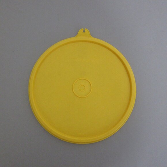 Tupperware Replacement Lid C Tab 227-42 Round 6.25" Yellow Genuine Vintage - Picture 3 of 4